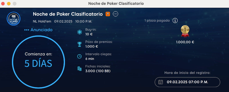 Noche de Poker Clasificatorio