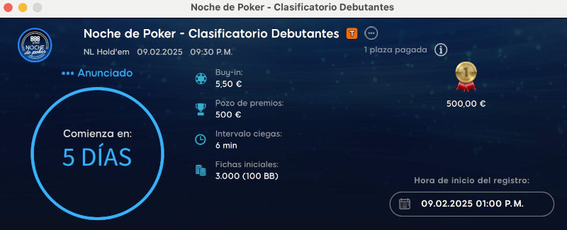 Noche de Poker Debutantes